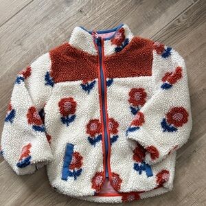 Boden Cream and Red Floral Kids Jacket